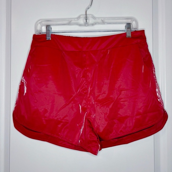 Red Metallic Shorts - Picture 1 of 2